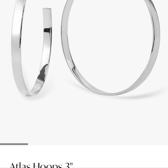 3 inch silver  hoop earrings - Picture 2 of 4